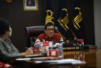 Menkumham dan Dubes Australia saat melakukan Pertemuan Kehormatan secara virtual, Selasa (07/09)