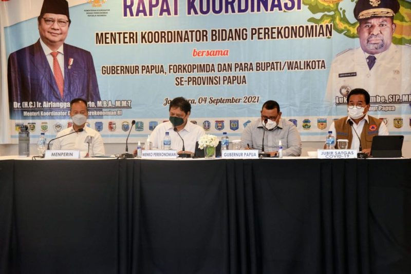 Menteri Koordinator Bidang Perekonomian Airlangga Hartarto memimpin Rapat Koordinasi (Rakor) bersama Kepala Daerah, Ketua DPRP, Forkompimda, dan Kepala OPD Provinsi Papua