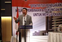 Gubernur Herman Deru membuka kegiatan Pembinaan Peningkatan Kemampuan bagi penyidik Polri yang digelar di Hotel Aston Palembang, Kamis [7/10) pagi.