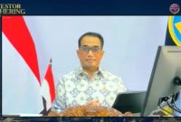 Menteri Perhubungan Budi Karya Sumadi dalam acara Investor Gathering 