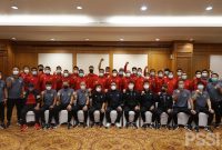 Timnas Putra Indonesia bersama pengurus EXCO PSSI