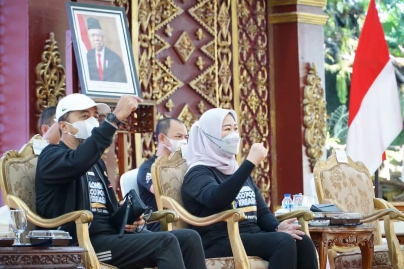 Ketua TP PKK Sumsel Hj Febrita Lustia Deru populerkan senam Poco Poco hingga ke tingkat nasional.