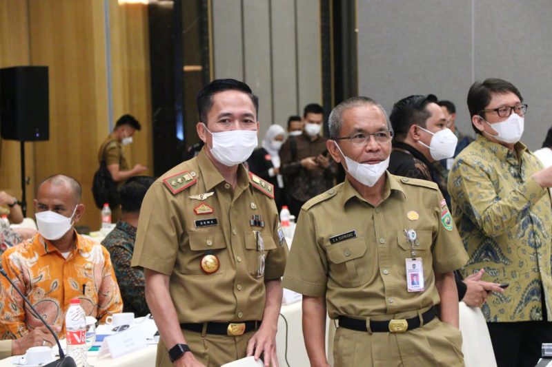 Sekretaris Daerah [Sekda] Palembang Ratu Dewa usai menghadiri kunjungan Spesifik Komisi XI DPR RI di Ballroom Hotel Santika Primere Bandara, Senin [15/11/2021]