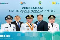 Unit Induk Wilayah Sumatera Selatan Jambi dan Bengkulu [UIWS2JB] yang meresmikan selesainya pembangunan jaringan listrik di Desa Langgar Jaya, Kecamatan Bermani Ilir, Kabupaten Kepahiang, Provinsi Bengkulu pada Selasa [7/9/2021].