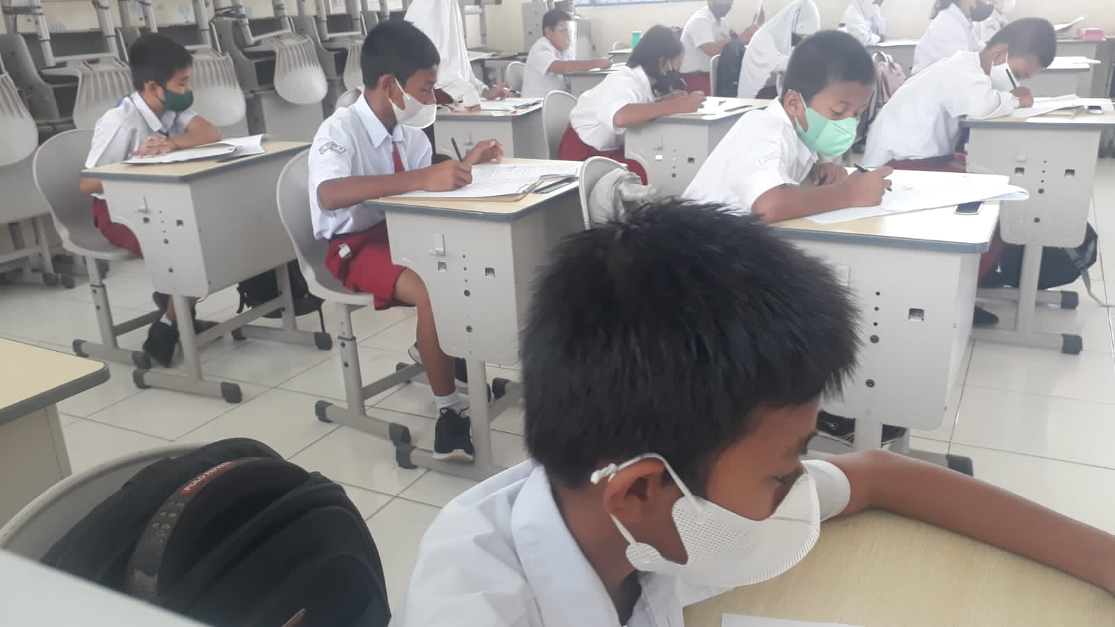 Sekolah dasar negeri [SDN] 30 Palembang melaksanakan penilaian akhir semester [PAS] untuk tahun pelajaran 2021-2022.