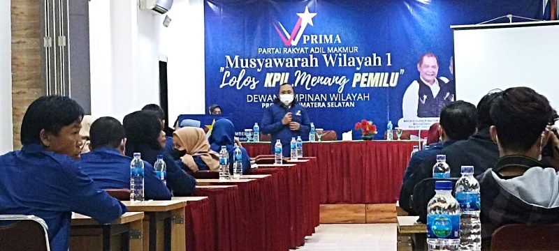 Dewan Pimpinan Wilayah Partai Rakyat Adil Makmur Sumatera Selatan [DPW Prima Sumsel] menggelar musyawarah wilayah [Muswil] perdana di Hotel Majestic Palembang, Sabtu [20/11].