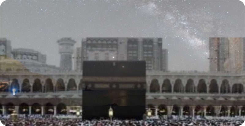 Ilustrasi Fenomena Bulan hingga Nadir Ka'bah