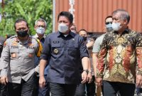 Gubernur Sumsel Herman Deru melepas ekspor komoditas pertanian di Sumsel di kawasan PT Berkat Makmur Kontainer, Kamis [30/12].