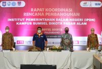 Gubernur Sumsel H Herman Deru Rapat Koordinasi Rencana Pembangunan Institut Pemerintahan Dalam Negeri [IPDN] Kampus Sumsel, bertempat di Hotel Arista, Rabu [8/12].
