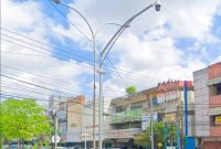 Salah satu Kamera e-Police di simpang lampu merah Veteran, Palembang.