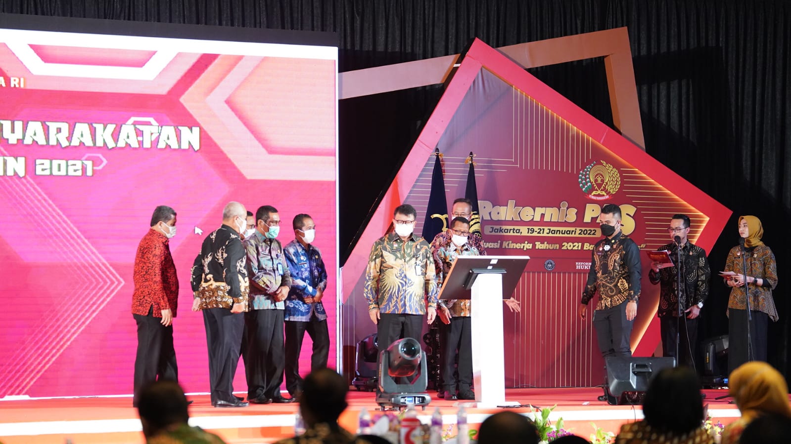 Rapat Kerja Teknis Pemasyarakatan [Rakernispas] 2022, mengusung tema “Evaluasi Kinerja Tahun 2021 Back to Basics”, yang diselenggarakan secara virtual, di Ancol, Jakarta Utara, Rabu [19/01].