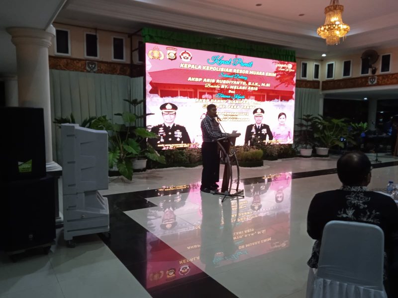 Kenal-Pamit Kapolres dan Kepala Badan Narkotika Nasional Kabupaten [BNNK] Muara Enim, Sumatera Selatan dalam agenda malam ramah tamah, Senin [10/1/2022].