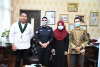 etua DPRD Provinsi Sumatera Selatan Hj RA Anita Noeringhati SH MH menerima audiensi dari Badan Koordinasi Mahasiswa Islam Sumatera Bagian Selatan [Badko HMI Sumbagsel], Kamis [27/1/2022].