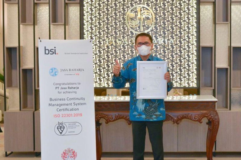 Jasa Raharja Terima Sertifikat ISO22301:2019 tentang Implementasi BCMS