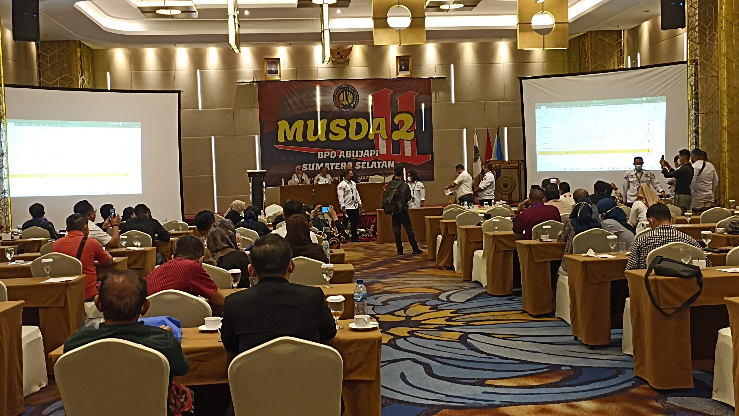 Suasana pemilihan Ketua ABUJAPI Sumsel yang diikuti lima kandidat di Hotel ALTS Palembang, Sabtu [12/2/2022].