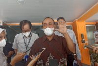 Rektor Universitas Sriwijaya [Unsri], Prof Dr Ir H Anis Saggaf MSCE IPU ASEAN Eng saat memberikan keterangan pers di KPA Unsri. 