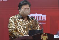 Menteri Koordinator Bidang Perekonomian [Menko Ekon] Airlangga Hartarto, usai mengikuti Sidang Kabinet Paripurna [SKP] yang dipimpin oleh Presiden RI Joko Widodo, di Istana Negara, Jakarta, Rabu [16/02/2022], [Foto: Humas Setkab/Jay]