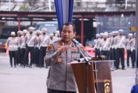 Kapolda Sumsel Irjen Pol Drs Toni Harmanto MH di sela-sela pembukaan Rekernis FT Lantas 2022 Polda Sumsel di lapangan apel Mapolda Sumsel, Selasa [22/2].