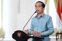 Presiden Jokowi saat menghadiri Puncak Peringatan HPN 2022, Rabu [09/02/2022], secara virtual dari Istana Kepresidenan Bogor, Jabar. [Foto: BPMI Setpres]