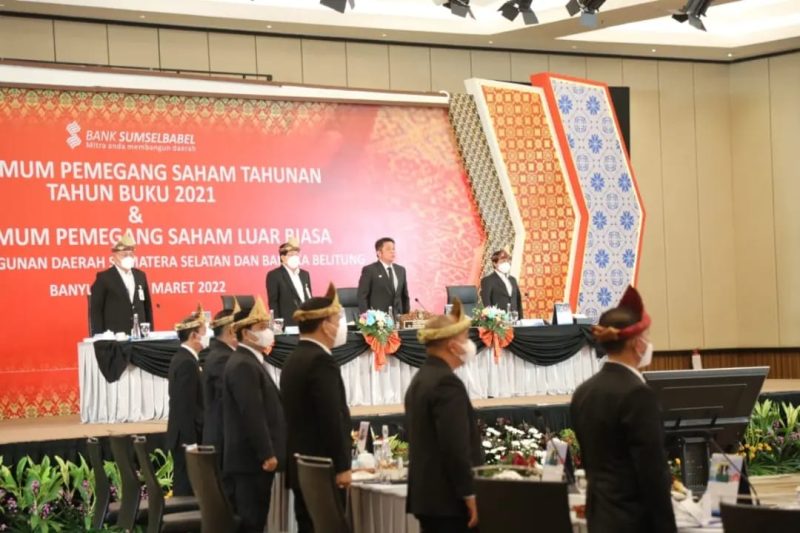 Gubernur Sumsel H Herman Deru memimpin langsung Rapat Umum Pemegang Saham Bank Sumsel Babel [RUPS BSB] tahun buku 2021.