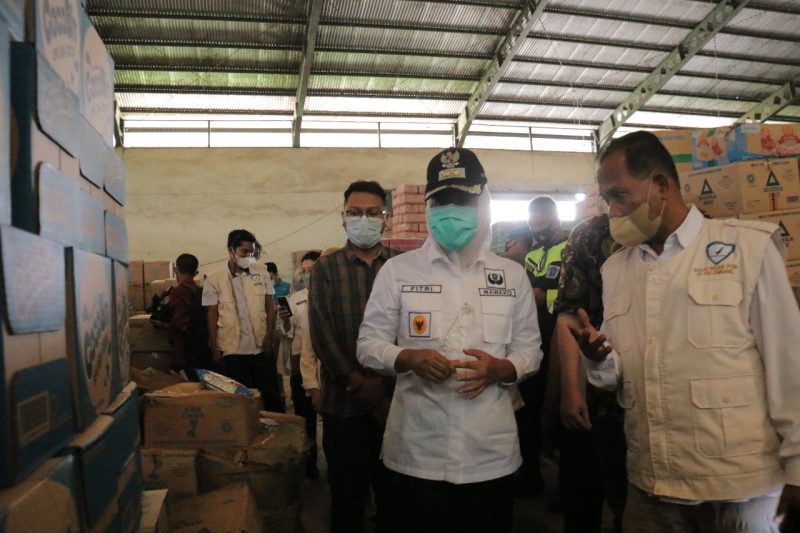 Wakil Walikota Palembang Fitrianti Agustinda di salah satu gudang Retail terbesar di Palembang tepatnya di kawasan Karya Jaya, Kertapati
