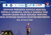 Menparekraf Sandiaga Salahuddin Uno,saat Aksi Afirmasi Bangga Buatan Indonesia (BBI) di Nusa Dua, Bali Jumat (25/3/2022). [Foto BiroKomunikasi Kemenparekraf /Baperekraf]