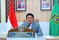 Gubernur Sumatera Selatan H Herman Deru hadir langsung pada seminar kajian Masyarakat Profesional Sumatera Bagian Selatan [Maspro Sumbagsel] secara virtual  di Command Center Kantor Gubernur Sumsel, Sabtu [12/3] siang.
