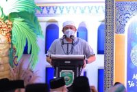 Gubernur Herman Deru saat membuka Pengajian Ramadhan Provinsi Sumsel 1443 Hijriah bertempat di Griya Agung Palembang, Sabtu [2/4] malam.