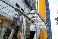 Kepala BP Batam Muhammad Rudi, saat meninjau langsung progres pembangunan Masjid Tanjak, pada Rabu [6/4/2022].