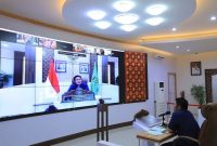Gubernur Sumsel H Herman Deru menjadi narasumber pada Sarasehan HUT Ke-20 Kabupaten Banyuasin secara virtual, bertempat di Command Center Kantor Gubernur. Minggu [10/4].