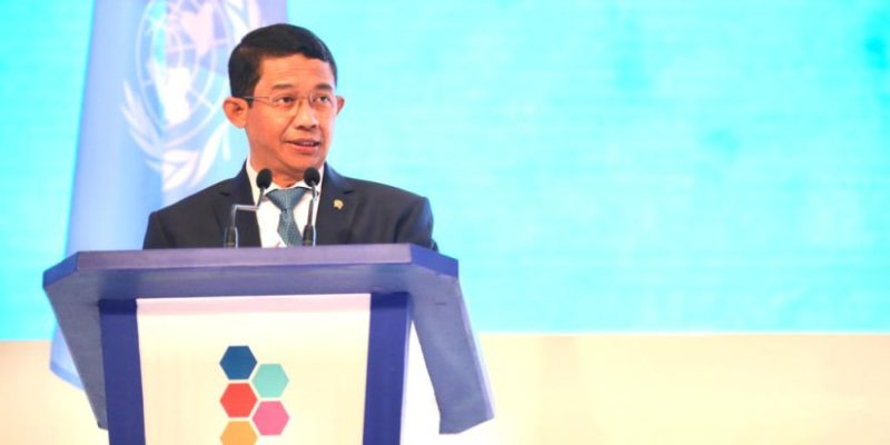 Kepala BNPB Letjen TNI Suharyanto pada Closing Ceremony Global Platform for Disaster Risk Reduction (GPDRR) ke-7 di Bali Nusa Dua Convention Center, Jumat (27/5/2022)