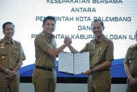 Pemerintah Kota Palembang bersama Pemerintah Kabupaten Ogan Ilir kembali melanjutkan penandatanganan kesepakatan atau Memorandum of Understanding [MoU].