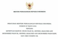 PERMENDAG No 30 Tahun 2022