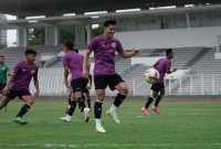 Timnas sepakbola Indonesia saat menjalani sesi latihan