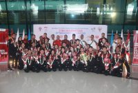 Kontingen Tim Indonesia dari cabang olahraga Futsal, E-Sports, Karate, dan Voli Pantai tiba di Indonesia