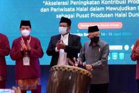 Wapres Ma’ruf Amin saat menghadiri Pembukaan Kongres Halal Internasional Tahun 2022, di Bangka Belitung, Selasa (14/06/2022)
