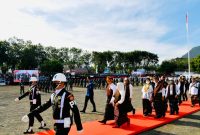 Presiden Jokowi didampingi Ibu Irianan tiba di Lapangan Pancasila Ende, Kabupaten Ende, Nusa Tenggara Timur (NTT)