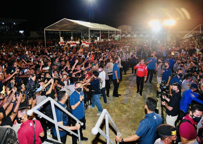 Presiden Jokowi di “Konser Kebangsaan, Membumikan Pancasila dari NTT untuk Nusantara”, di Ende, Rabu (01/06/2022) malam 