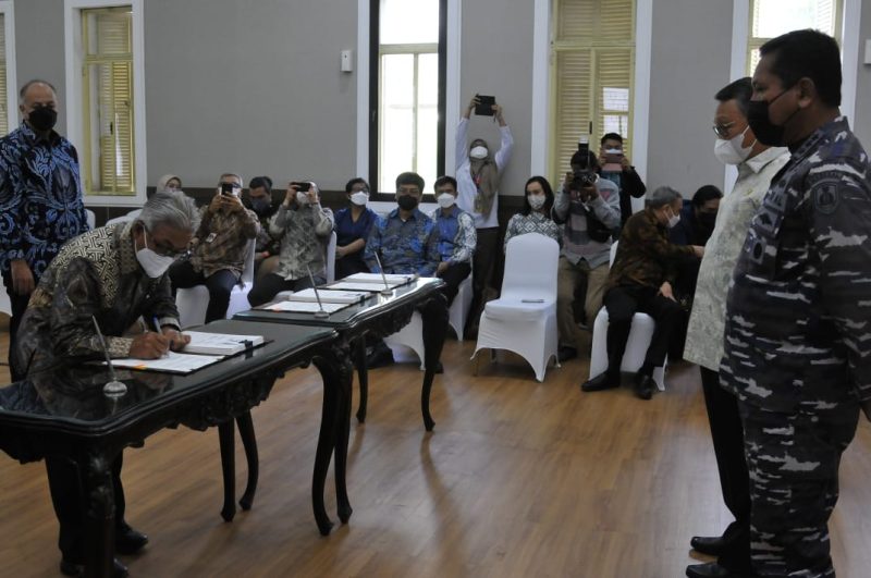 Kepala SKK Migas Dwi Soetjipto pada kegiatan penandatanganan kerja sama Wilayah Kerja Agung I, Wilayah Kerja Agung II dan Wilayah Kerja North Ketapang, Senin (20/6/2022) 