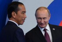 Presiden RI, Joko Widodo bersama Presiden Rusia Vladimir Putin