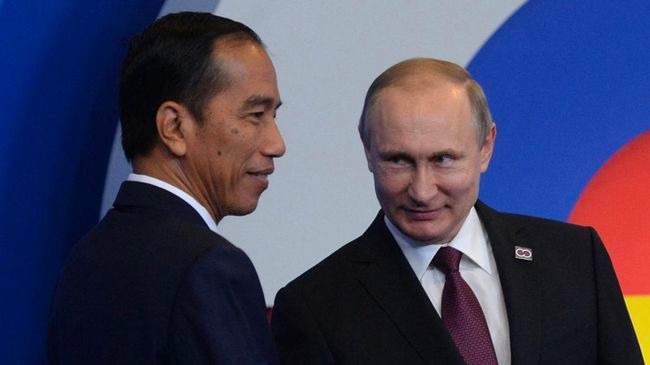 Presiden RI, Joko Widodo bersama Presiden Rusia Vladimir Putin