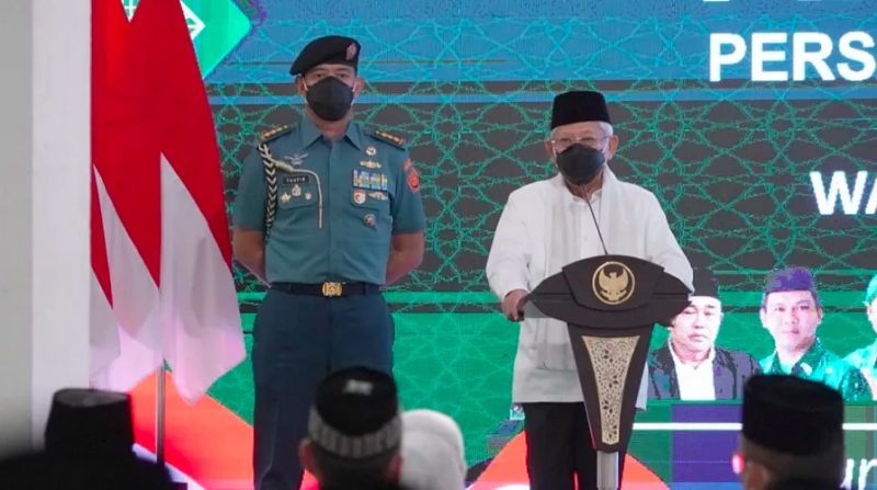 Wapres RI, Ma'ruf Amin saat menghadiri acara Sarasehan Bersama Pimpinan Pusat dan Wilayah Persatuan Guru Nahdlatul Ulama