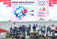 Presiden Jokowi dalam acara pemberian NIB bagi pelaku UMK perseorangan, Rabu (13/07/2022), di Gedung Olahraga Nanggala Kopassus, Jaktim.