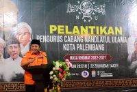 Gubernur Sumsel, H Herman Deru menghadiri Pelantikan  Pengurus Cabang Nahdatul Ulama (PCNU) Kota Palembang