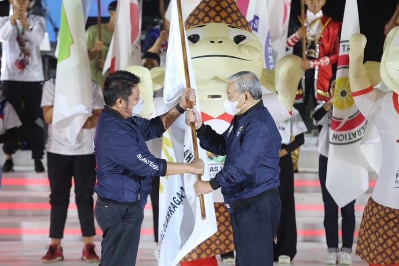 Gubernur Sumsel, H Herman Deru saat Closing Ceremony FORNAS VI Tahun 2021 Sumsel 2022