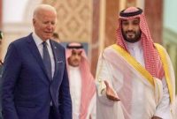 Presiden AS Joe Biden saat bertemu Raja Salman bin Abdulaziz Al Said dan Putra Mahkota Mohammed bin Salman