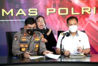 Karo Penmas Divisi Humas Polri, Brigjen. Pol. Ahmad Ramadhan  saat menggelar keterangan pers