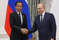 Presiden RI Joko Widodo dan Presiden Rusia Vladimir Putin