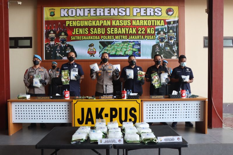 Polres Jakarta Pusat saat menggelar keterangan pers