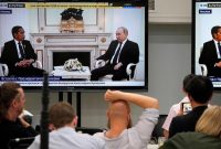 Presiden RI Joko Widodo saat bertemu Presiden Rusia Vladimir Putin